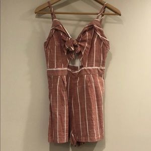 Nantucket red and white striped romper
